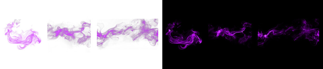 Purple fantasy magic smoke trail elements for spiritual design work. © Ontime Rahela