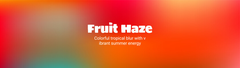 Vibrant gradient background with abstract fruit elements. Red berry tones blend with summer cherry and watermelon motifs in modern minimalist design. © Narin
