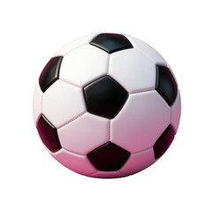 Naklejka premium Pastel Pink and Black Geometric Soccer Ball 3d Render Isolated on Transparent Background