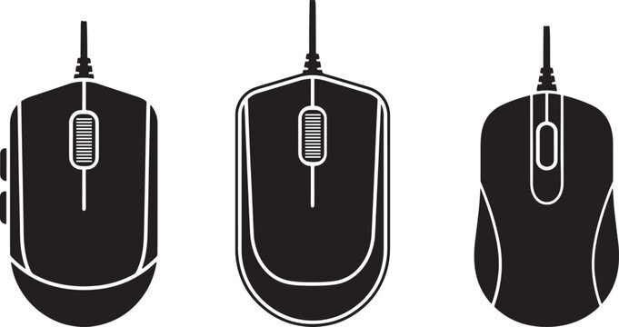 Wired Mouse Icon, Digital Computer Hardware and Gadget Symbol