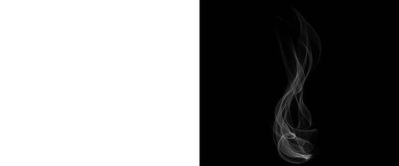Ethereal white smoke swirl on black background, rising steam trail for food and drink photography, wispy vapor texture for creative overlays © Motion Mania