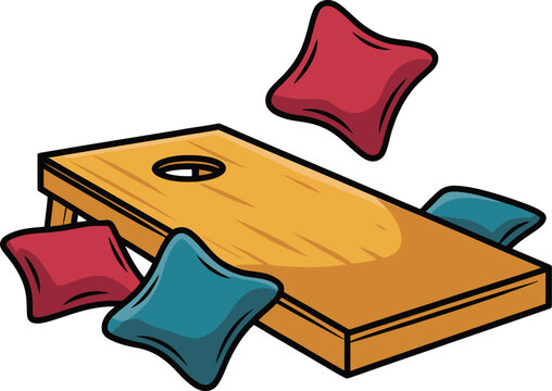 Cute cartoon a illustrator vector cornhole