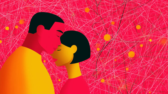 Conceptual Graphic of the Chaos of Dating in Your 20s - Modern Love, Uncertainty, and Emotional Overload Illustration

