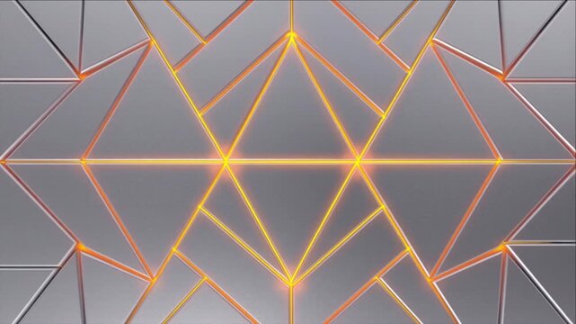 精密なプラチナの三角形パーツが嵌合し琥珀色に発光する技術背景