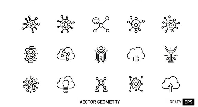 Vector Geometry Shapes and Icons Set.