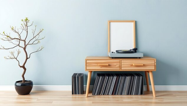 Minimalist vinyl record setup