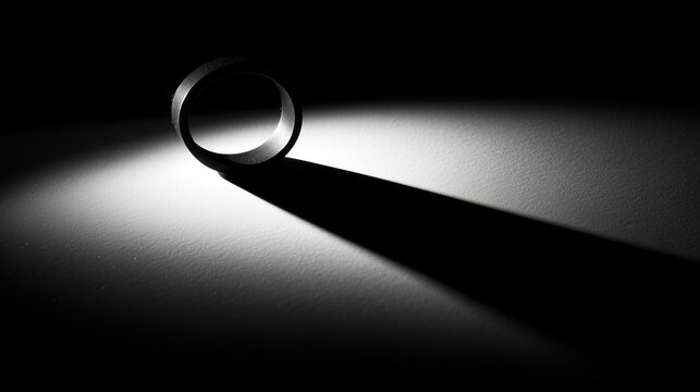 shadow detached from object acting independently conceptual identity idea minimal background dramatic lighting clean composition
