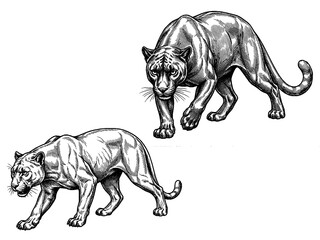 Panther Stalk Motion Engraving © Gabut Stock