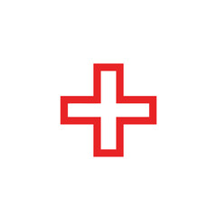 Obraz premium Red Cross Medical Symbol Logo.