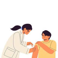 Obraz premium Flat illustration of healthcare workers and patients in medical consultation scenes. representing healthcare services, hospital treatment, medical checkups, compassion, and patient care in a clean 