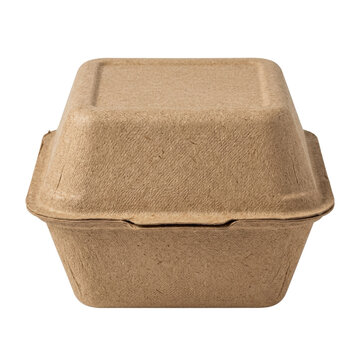 Recycled paper burger box clamshell mockup