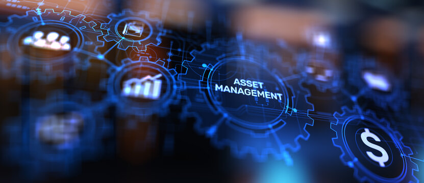 Asset management Business technology internet concept button on virtual screen.