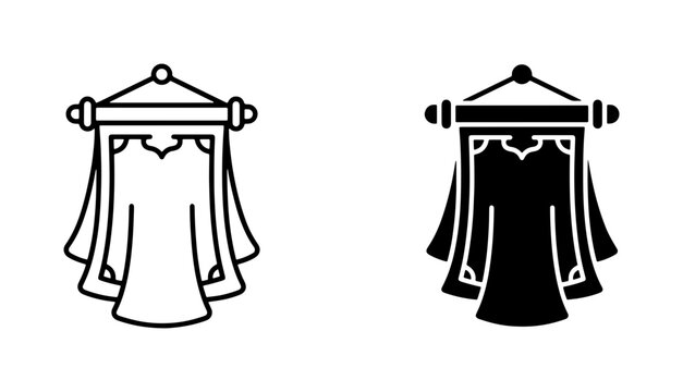 Islamic Veil, Niqab Icon Set, Traditional Muslim Face Covering, Cultural Symbol, Black and White Vector Graphics for Religious and Cultural Concepts