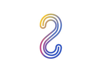 Fototapeta premium Number 2 symbol icon in rainbow gradient colors for ui design