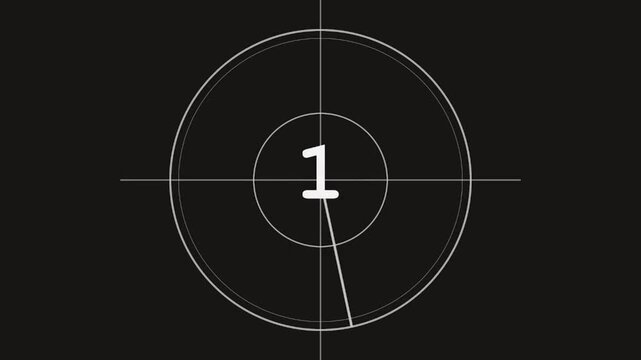 Classic film countdown screen displaying the number one a retro design element for movie intros video production or a dramatic beginning