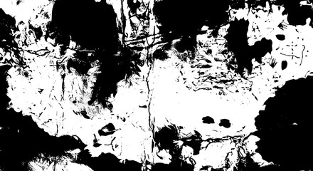 Naklejka premium Abstract heavy stains, dirt marks, scratches and worn edges creating grunge surface isolated as background, copy space. Natural vintage design, distressed backdrop, aged material