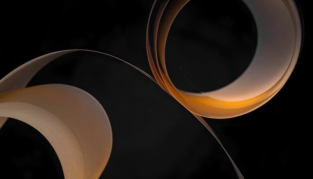 Curved light shapes create a mesmerizing flow over a dark backdrop, evoking a sense of fluidity and depth