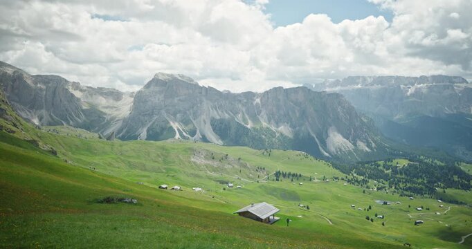 Dolomite mountains seen from Seceda, Italy