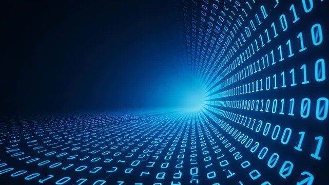 Binary code digital tunnel, seamless loop