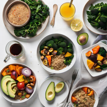 Repas sain, salade et nourriture r&eacute;gime