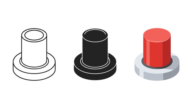 Vector icon set of cylindrical objects with bases - Blue icon set - Modern style icon  - Glyph and solid icon set - Icon vector
