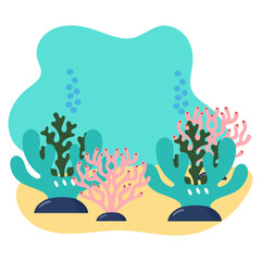 Underwater coral reef illustration © Patricia Agatha