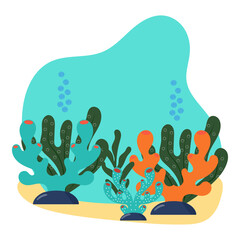 Underwater coral reef illustration © Patricia Agatha