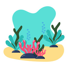 Underwater coral reef illustration © Patricia Agatha