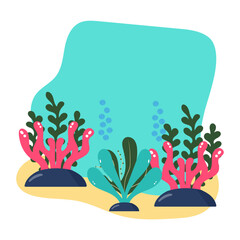 Underwater coral reef illustration © Patricia Agatha