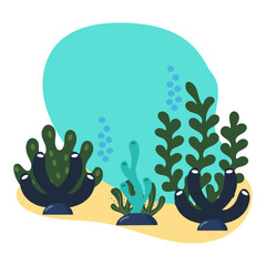 Underwater coral reef illustration © Patricia Agatha