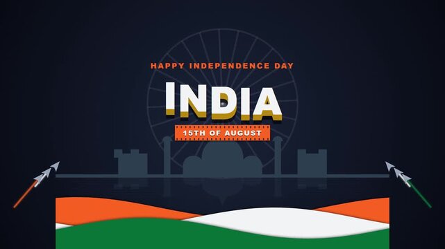 Happy Independence Day India Celebration with National Flag and Jets