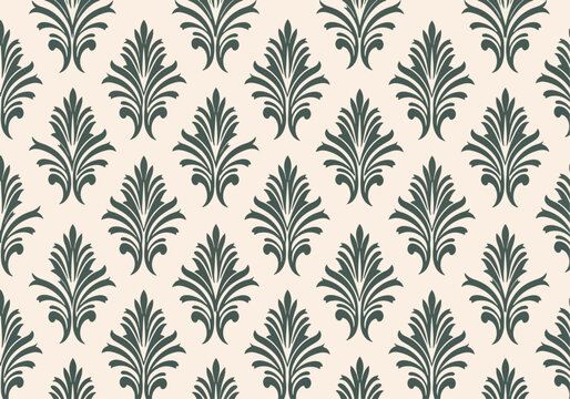 Elegant seamless damask pattern inspired by classical ornamentation