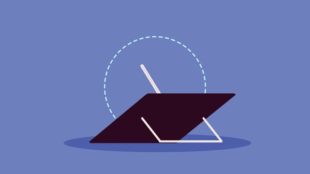 Abstract geometric shape animation with dashed circle motion and subtle shadow effect.
