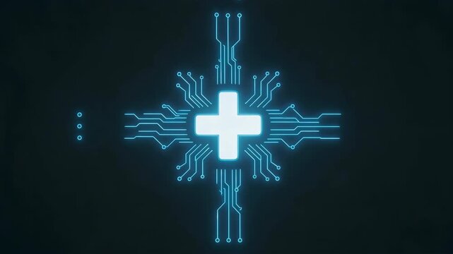 Circuit board with plus symbol