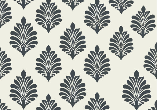 Classic European damask pattern seamless design for elegant wallpaper backgrounds