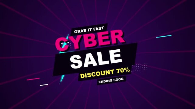 Animated Cyber Sale Banner for Digital Marketing and Online Retail