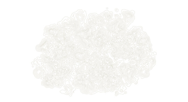 Topographic map lines on white background, abstract contour map