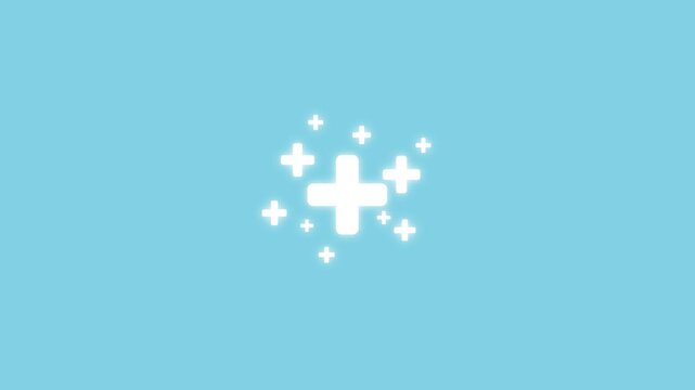 Male hand holding plus icon on blue background. Plus sign virtual means to offer positive thing like benefits, personal development, social network Profit,health-4k black background icon animation