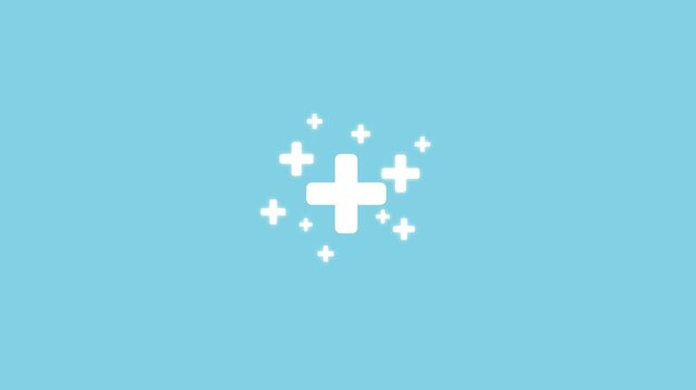 Male hand holding plus icon on blue background. Plus sign virtual means to offer positive thing like benefits, personal development, social network Profit,health-4k black background icon animation