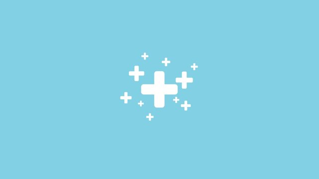 Male hand holding plus icon on blue background. Plus sign virtual means to offer positive thing like benefits, personal development, social network Profit,health-4k black background icon animation