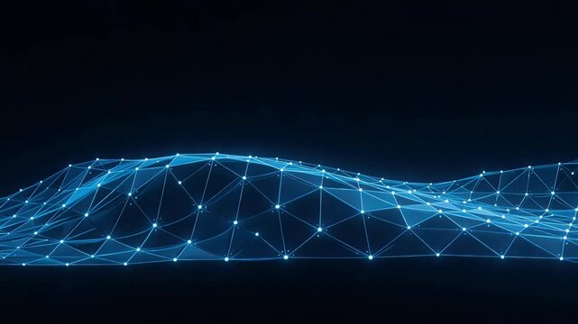 Abstract blue network wave pattern