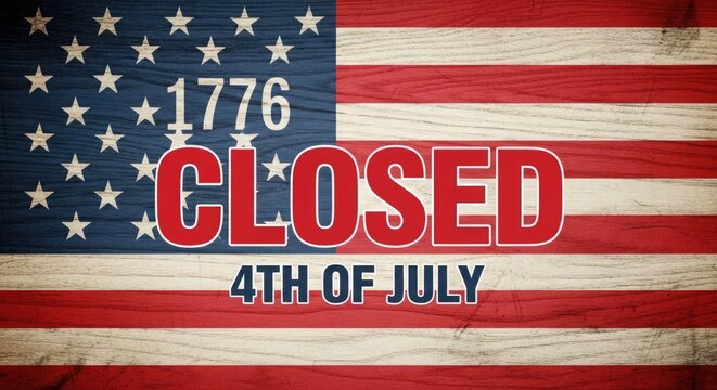Independence day closed 4th of july patriotic sign