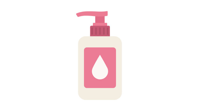 Professional hand-drawn vector icon illustration of a cosmetic lotion pump bottle dispenser, minimalist scalable SVG line art for skin care and hygiene product design isolated on white.