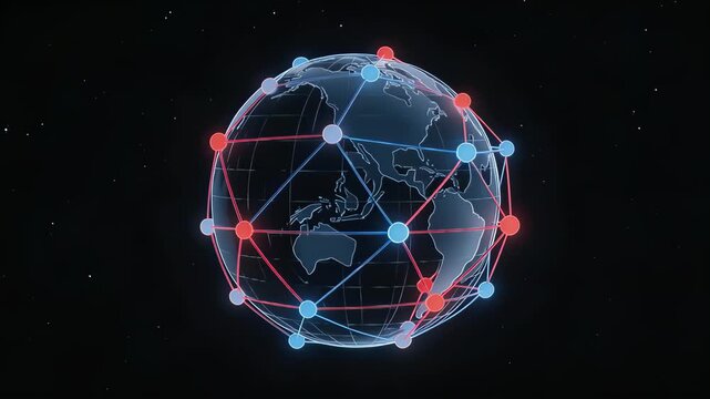 Globe with network connections
