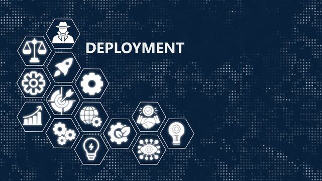 Software deployment strategy and business innovation digital concept