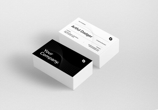 Black and White Corporate Business Card Landscape