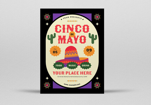 Black Folk Cinco De Mayo Flyer Layout