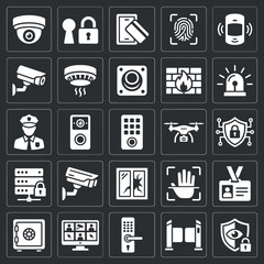 Fototapeta premium Security icons set for protection.