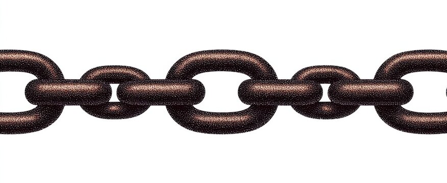 Rusty chain with retro halftone texture for indie magazine and modern art projects