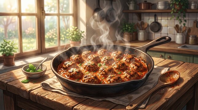 cooking in the kitchen